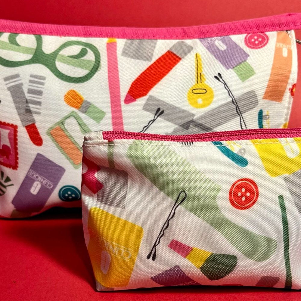 Set of two Clinique makeup bags